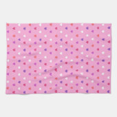 Polka-Herzen pink Geschirrtuch (Horizontal)