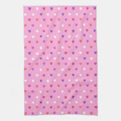 Polka-Herzen pink Geschirrtuch (Vertikal)