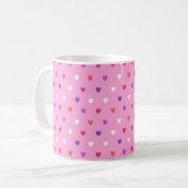 Polka-Herzen pink Kaffeetasse (Vorderseite Links)