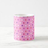 Polka-Herzen pink Kaffeetasse (Mittel)