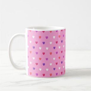 Polka-Herzen pink Kaffeetasse