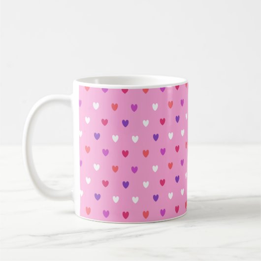 Polka-Herzen pink Kaffeetasse (Links)