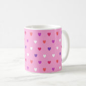 Polka-Herzen pink Kaffeetasse (VorderseiteRechts)