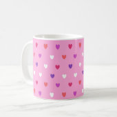 Polka-Herzen pink Kaffeetasse (Vorderseite Links)