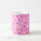 Polka-Herzen pink Kaffeetasse (Mittel)