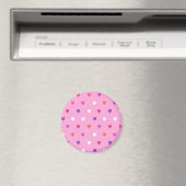 Polka-Herzen pink Magnet (In Situ (Geschirrspüler))