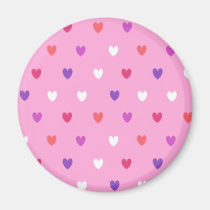 Polka-Herzen pink Magnet