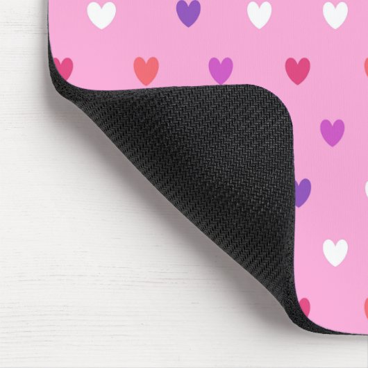 Polka-Herzen pink Mousepad (Ecke)