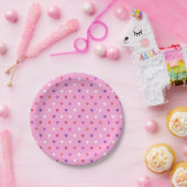 Polka-Herzen pink Pappteller (Party)