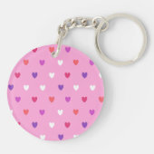 Polka-Herzen pink Schlüsselanhänger (Rückseite)