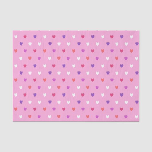 Polka-Herzen pink Seidenpapier (Vorderseite)