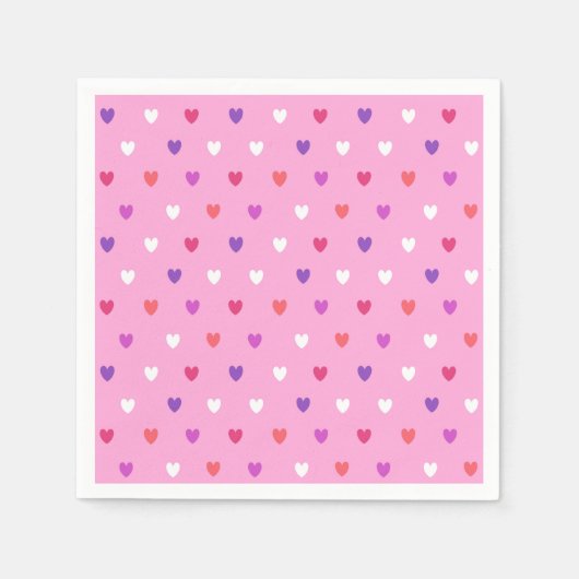 Polka-Herzen pink Serviette (Vorderseite)