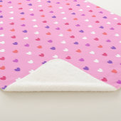 Polka-Herzen pink Sherpadecke (3/4)