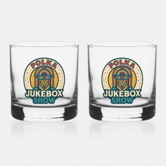 Polka Jukebox Logo Trinkwaren-Set Whiskyglas (Vorderseite)