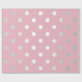 Polka Kleine Punkte Rosa Pulver Blush Silbergrau Geschenkpapier (Flach)
