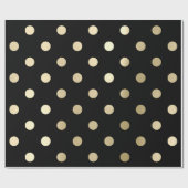 Polka Kleine Punkte Streifen schwarze Sepia Imitat Geschenkpapier (Flach)
