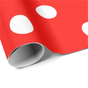 Polka-kleine weiße Punkt-helles klares heißes Rot Geschenkpapier