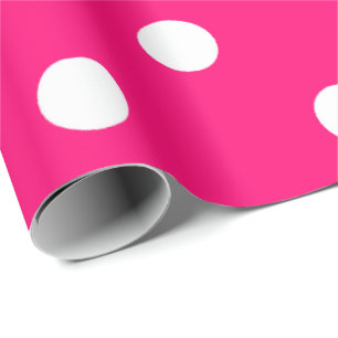 Polka Kleine weiße Punkte Fuchsia Hot Pink Geschenkpapier