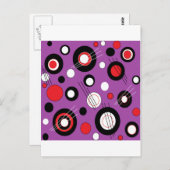 Polka Lila Postkarte (Vorne/Hinten)