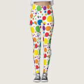 Polka macht Leggings IHR NAME Womens Custom Pants (Vorderseite)