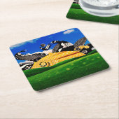 POLKA MACHT SONNE! RECHTECKIGER PAPPUNTERSETZER (angewinkelt)