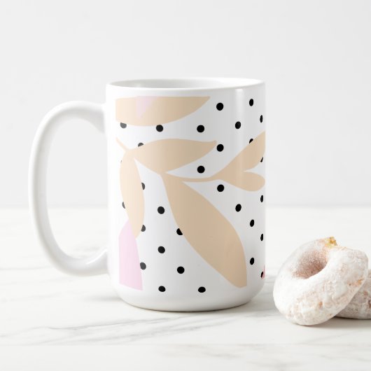 Polka Pattern, 15oz Coffee Mug Kaffeetasse (Mit Donut)