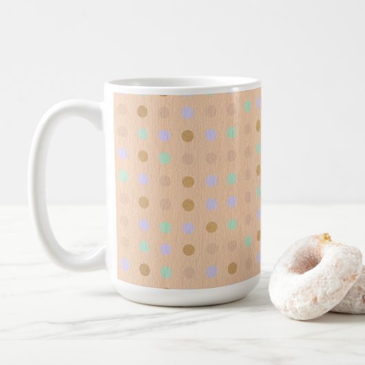 Polka Pattern, 15oz Coffee Mug Kaffeetasse (Mit Donut)