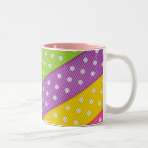 Polka-Punkt-Band-Keramik-Tasse Zweifarbige Tasse