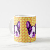 Polka-Punkt-Boston-Terrier-Welpen-Tasse Kaffeetasse (Vorderseite Links)