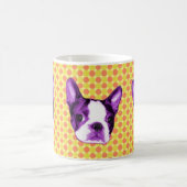 Polka-Punkt-Boston-Terrier-Welpen-Tasse Kaffeetasse (Mittel)