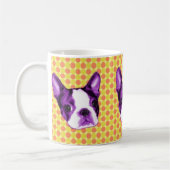 Polka-Punkt-Boston-Terrier-Welpen-Tasse Kaffeetasse (Links)