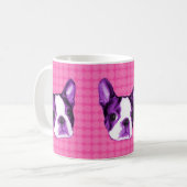 Polka-Punkt-Boston-Terrier-Welpen-Tasse Kaffeetasse (Vorderseite Links)