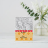 Polka-Punkt-Foto-Karte Visitenkarte (Stehend Vorderseite)