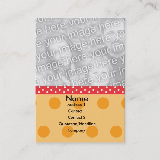 Polka-Punkt-Foto-Karte Visitenkarte (Vorderseite)