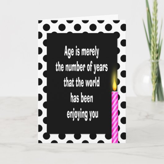 Polka-Punkt-Geburtstag-Zitat Karte (Vorderseite)