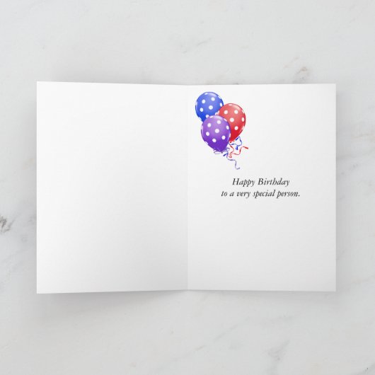 Polka-Punkt-Geburtstag-Zitat Karte (Innenseite)