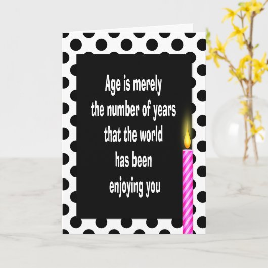 Polka-Punkt-Geburtstag-Zitat Karte (Gelbe Blume)