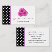 Polka-Punkt-getrimmte Blumen-Geschäfts-Karten Visitenkarte (Vorne/Hinten)