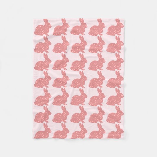 Polka-Punkt-Häschen-Fleece-Decke Fleecedecke (Vorderseite)