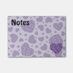 Polka-Punkt-Herz-geformte Bälle des Garns (lila Post-it Klebezettel