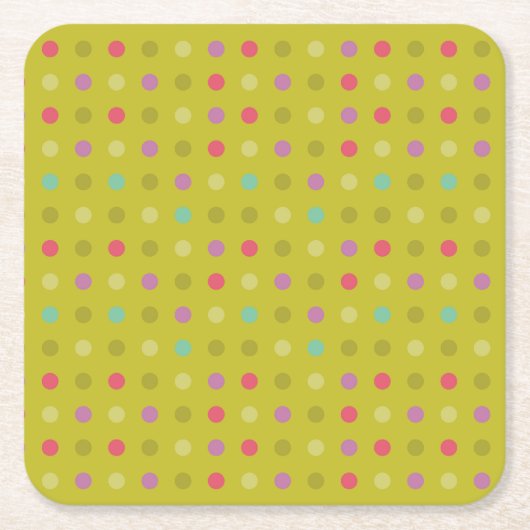 Polka-Punkt-Hintergrundmuster Rechteckiger Pappuntersetzer (Vorderseite)