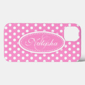 Polka-Punkt mit dem Namen "Soft pink" Case-Mate iPhone Hülle (Rückseite (Horizontal))
