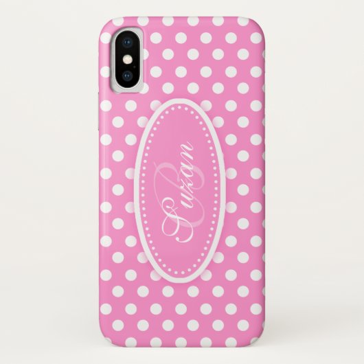 Polka-Punkt mit dem Namen "Soft Pink Iphone Case" Case-Mate iPhone Hülle (Rückseite)