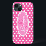 Polka-Punkt mit dem Namen "Soft Pink Pink"-Gehäuse Case-Mate iPhone Hülle<br><div class="desc">Moderne Mädchen hellrosa Polka Punkt gemusterte grafische Gehäuse. Ideal für die individuelle Gestaltung Ihres Fotos oder als Weihnachts- oder Geburtstagsgeschenk für eine Frau oder ein Teenager. Personalisieren Sie mit Ihrem Namen und Initial. Dieses Beispiel lautet: Reagen G. Design von Sarah Trett.</div>