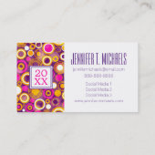 Polka-Punkt-Muster des Foto-Abschluss-| violettes Telefonnummerkarte (Rückseite)