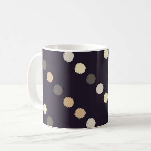 Polka Punkt nahtloses Muster. Schriftstruktur. Tex Kaffeetasse (Vorderseite Links)