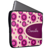 Polka-Punkt-personalisierte Laptop-Hülse: Pink Laptopschutzhülle (Vorne Rechts)