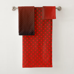 Polka Punkt roter Farbverlauf Schwarz Farbe dunkle Badhandtuch Set
