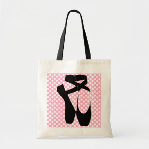 Polka-Punkt-Schwarz-Ballett-Pantoffel-Tasche Tragetasche