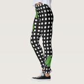 Polka-Punkt St. Patricks irischer Schwarz-weißer Leggings (Links)
